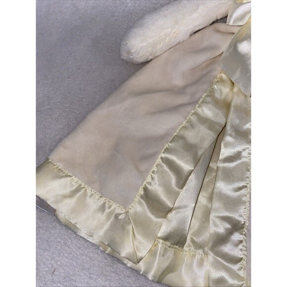 Bearington Baby Plush Bear 14" Cream Light Yellow Satin Security Blanket Lovey - Picture 3 of 8